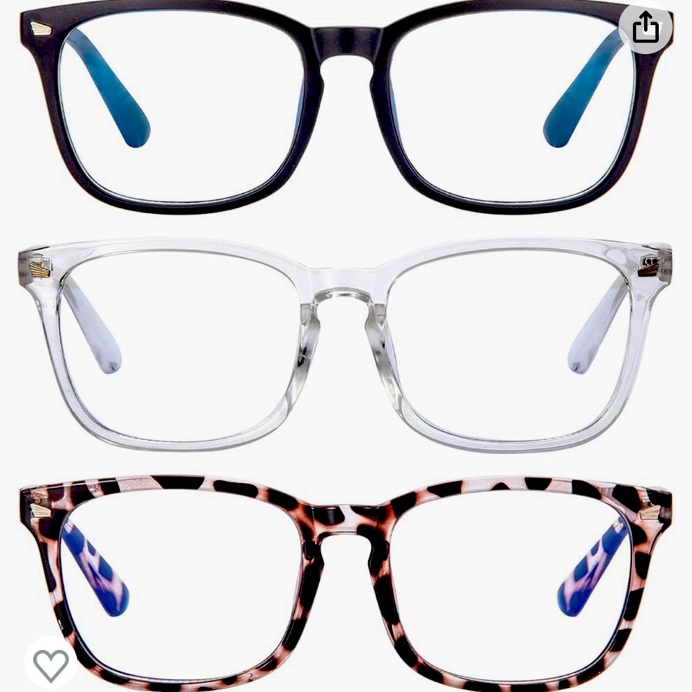 Lot of 3 pairs blue light reading glasses, 1.75